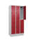 Spind Classic PLUS lichtgrau, rubinrot 080320-30 S10001, 6 Schließfächer 90,0 x 50,0 x 195,0 cm